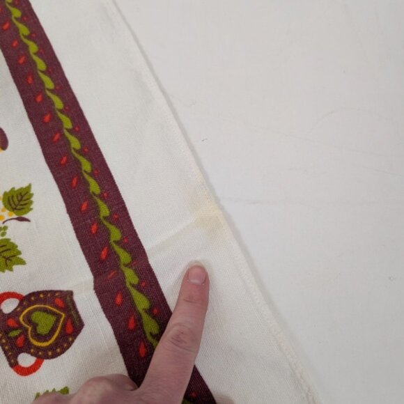 Linen Tablecloth Ukrainian Vintage Folk Art Graphic Image Illustration Slavic - Picture 8 of 8